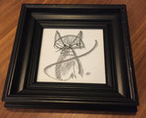 Buster Cat original graphite drawing