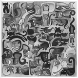 40 Cats In 4 Directions #2 12x12 Giclee Print