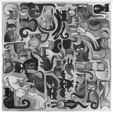 40 Cats In 4 Directions #2 12x12 Giclee Print