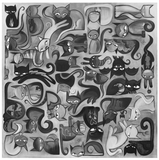 40 Cats In 4 Directions ORIGINAL painting