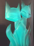 Tail of Twin Kitties frosted blue wall-hanging Kitty Gem